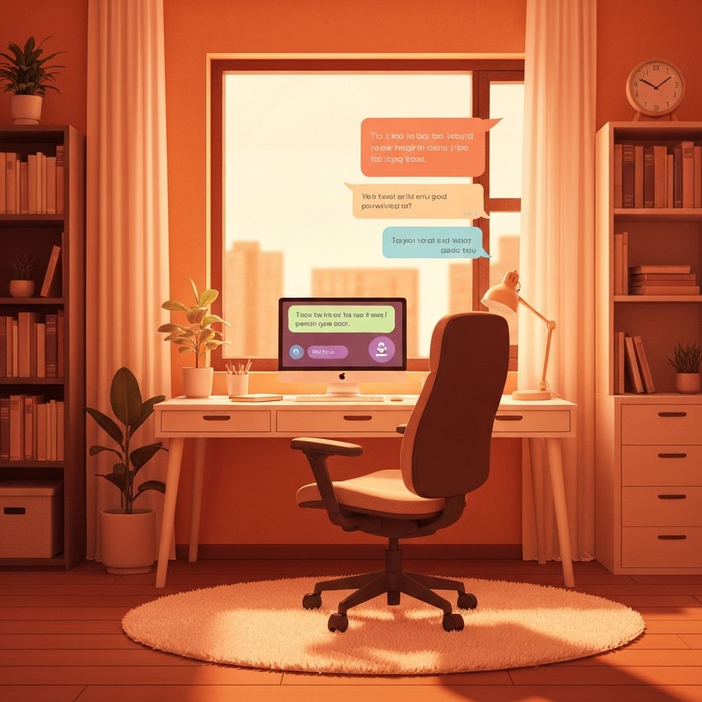 Supportive AI conversation on screen